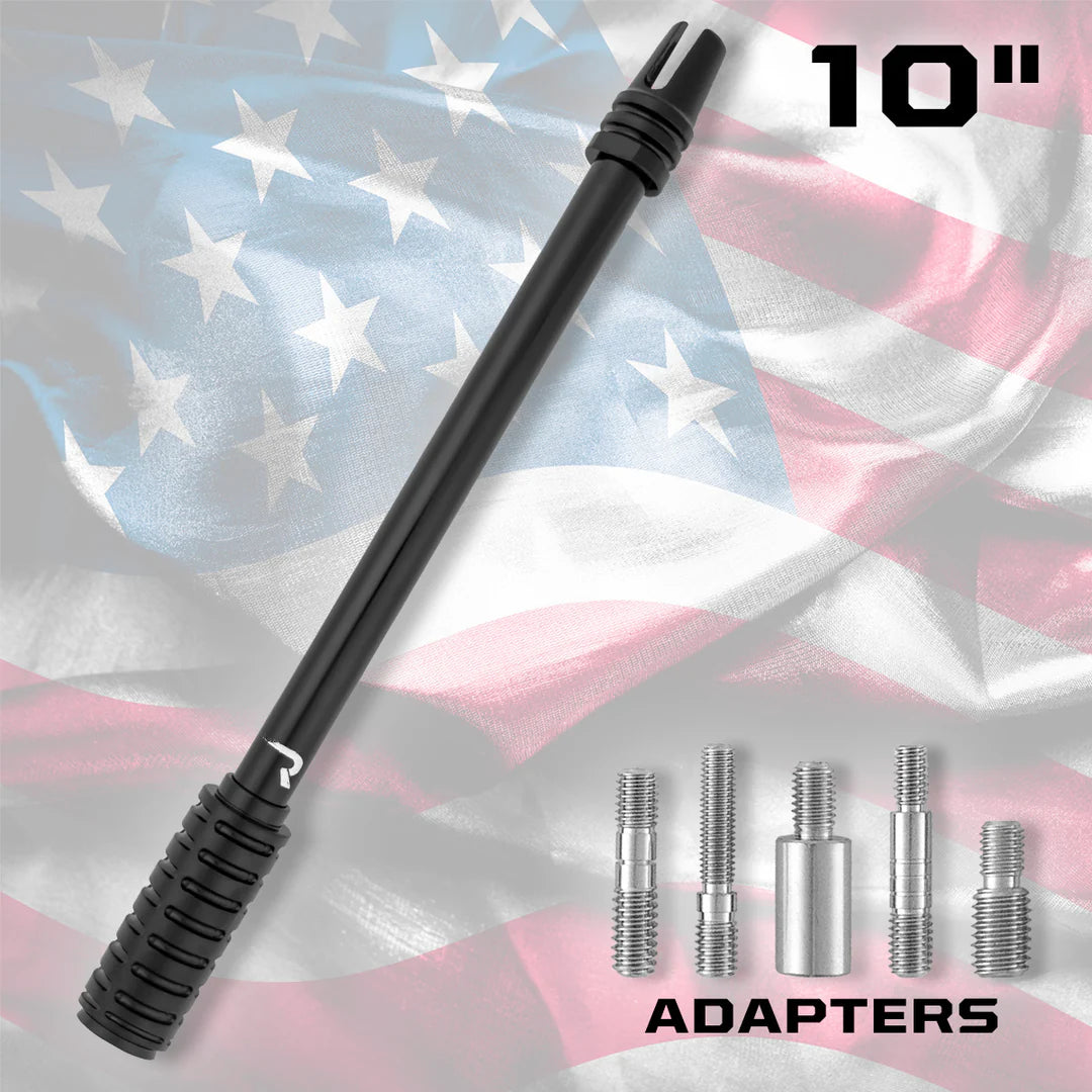AR-15 Rifle Barrel 10" Aluminum Truck Antenna with 3-Pronged Threaded Flash Hider Barrel Tip (Antenna Fits OEM Factory Threaded Antenna Base) Multiple Colors