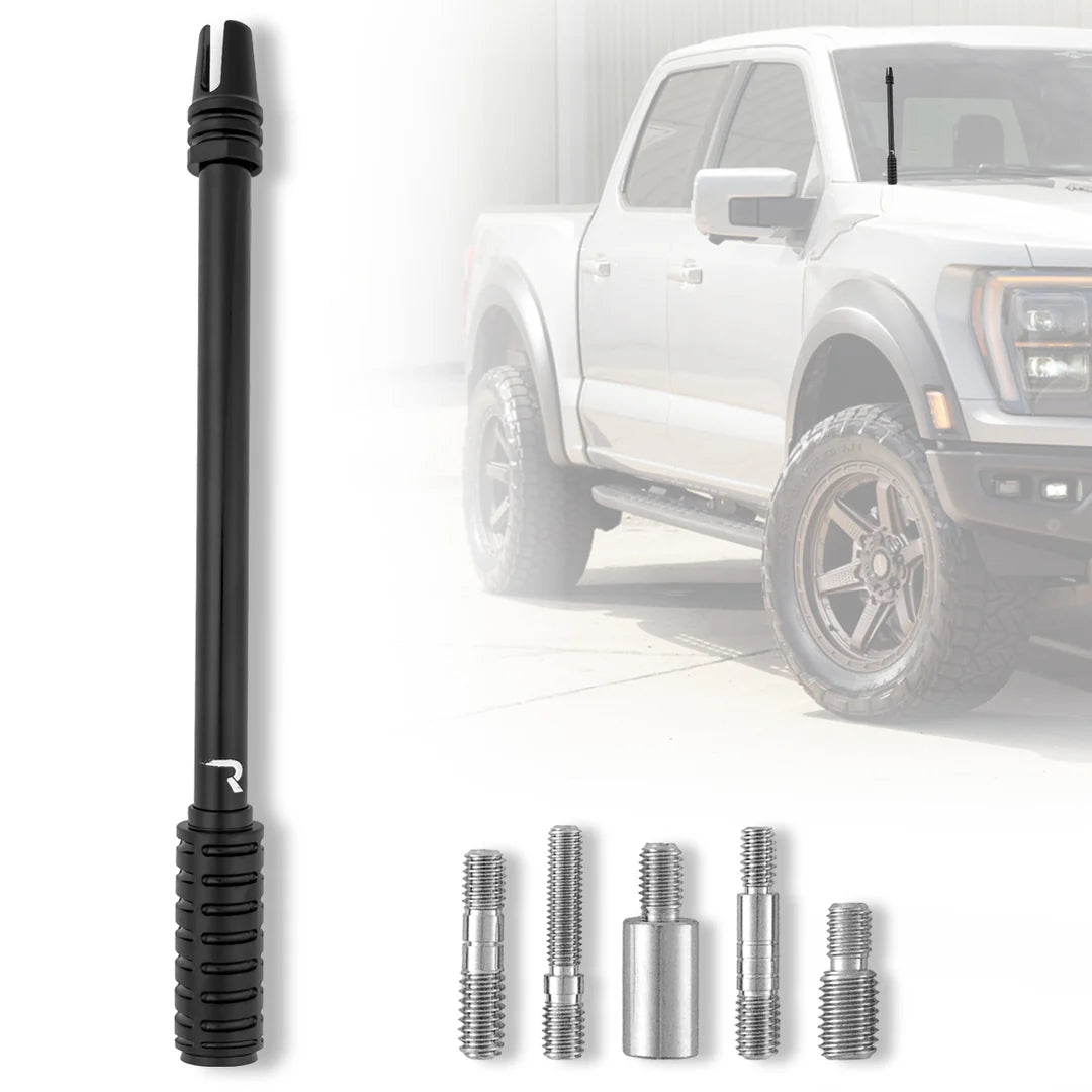 AR-15 Rifle Barrel 10" Aluminum Truck Antenna with 3-Pronged Threaded Flash Hider Barrel Tip (Antenna Fits OEM Factory Threaded Antenna Base) Multiple Colors