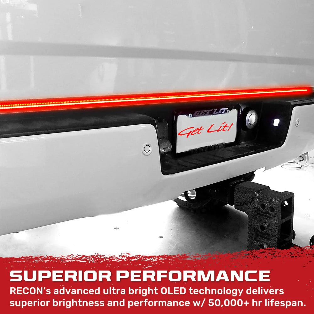 "Dual Row" Tailgate Bar High Power LED Scanning Amber Signals, Brake & Reverse Lights