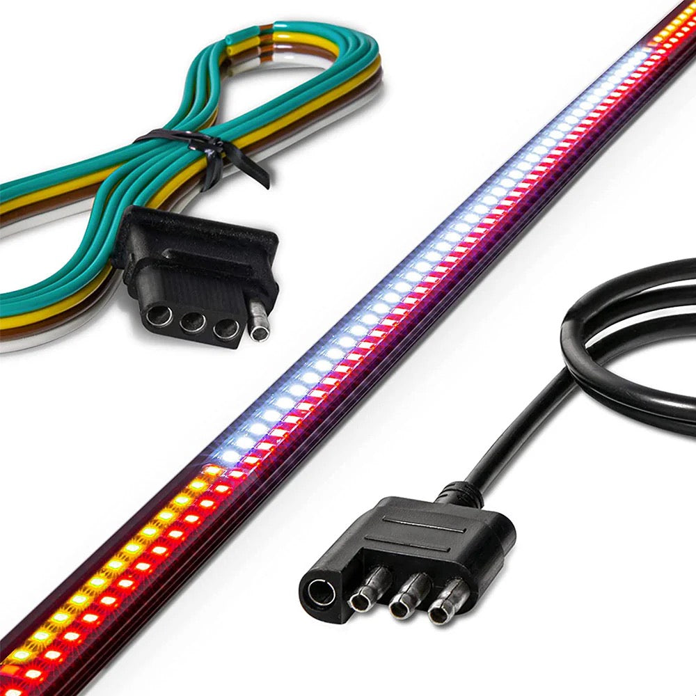 "Dual Row" Tailgate Bar High Power LED Scanning Amber Signals, Brake & Reverse Lights