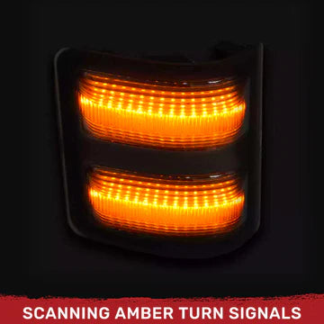 Ford 08-16 Super Duty (F250, F350) Side Mirror LED Lights White Running Lights & Scanning Amber Turn Signals - Smoked Lens