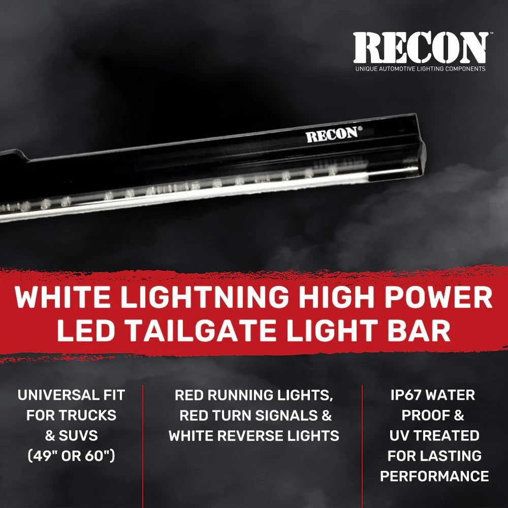 “White Lightning” Tailgate Bar LED Brake Lights Red & LED Reverse Lights White