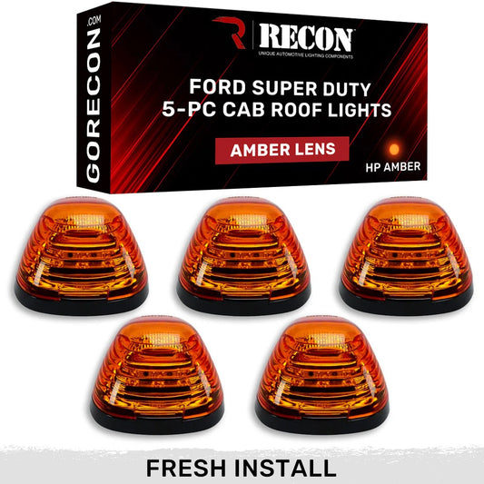 Ford Super Duty 99-16 5-Piece Cab Lights OLED Bar-Style Amber Lens in Amber OLED - (Attn: This part is for trucks that DID NOT come with factory cab roof lights)